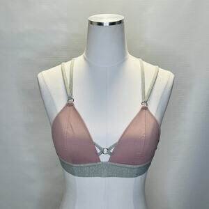 Victorias Secret PINK BONDED Plunge Unlined Bralette Small Pink gray Lined Sexy